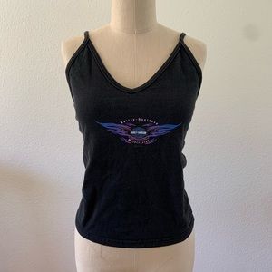 Vintage Harley-Davidson black tank top 100% cotton made in USA.